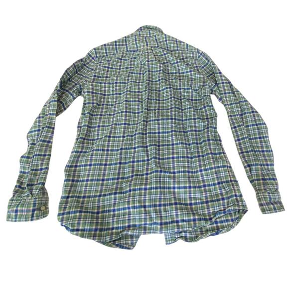 Vineyard Vines Blue and Green whale flannel Plaid Shirt Size XL - Picture 2 of 5